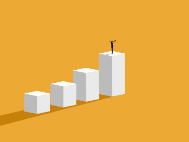 İş adamı büyüme çubuğu grafiğinde yeni hedefler arıyor