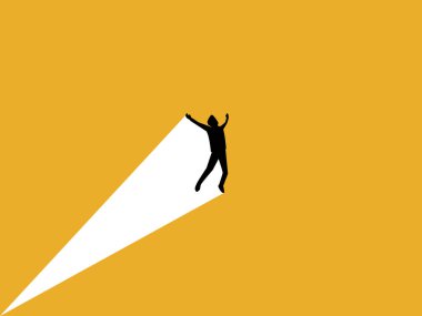 Yüksek atlama yapan işadamı başarıyı kutluyor.