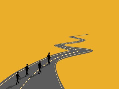 İş ekibi sorunsuz bir yolda yürüyor.