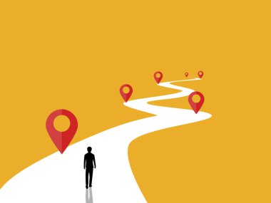 İşadamı işaretlenmiş bir yolda yürüyor.