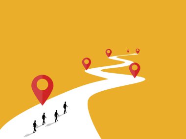 İş ekibi ve toplu iğne dolu bir yol..