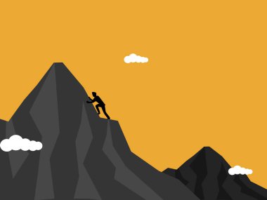 İş adamları dağlara tırmanma mücadelesinin keyfini çıkarıyorlar.