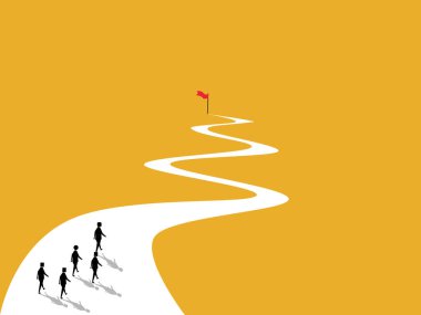 İş ekibi hedeflerine doğru yürüdü.