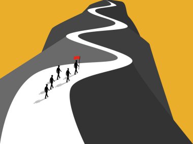 Tepede öncü takım işadamlarının elinde.