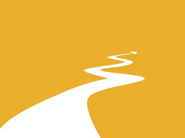 Yön okları olan dolambaçlı yol.