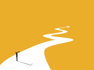 Bir okun rehberliğinde iş adamının gelecek için bir vizyonu var..