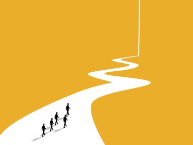 İş ekibi, büyüyen bir gelecek hedefleyen uzun bir yolda ilerliyor.