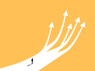 Birden fazla gol işadamı bir yol ayrımında yürüyor