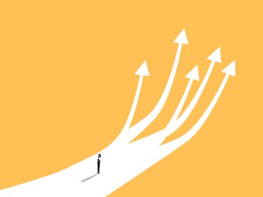 İş adamı birden fazla büyüme yolunda karar verir