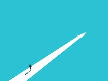 İş kadını, rehber okun üzerinde yürüdüğünden emin..