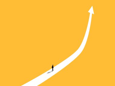 Kariyer gelişimi, iş adamları yukarı doğru yürür.