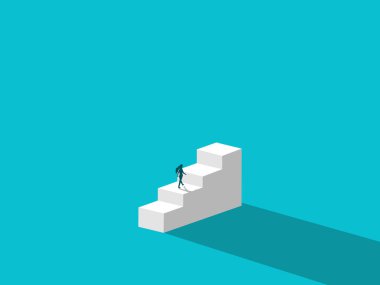 İş kadını merdivenlerden çıktı.