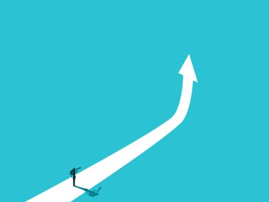 İş kadını geleceği bir ok olarak görür.