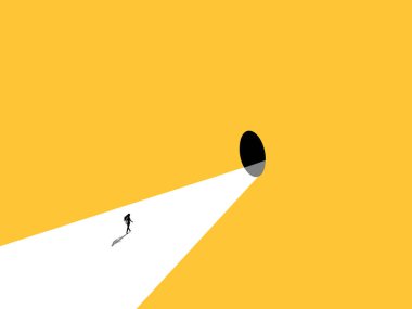 İş kadını tünelin ağzına girdi.