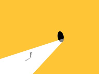 Tünelin ağzındaki iş adamı.