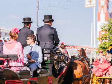Seville, İspanya - 06 Mayıs 2025: Sevilla Fuarı, Feria de Sevilla, Endülüs, İspanya