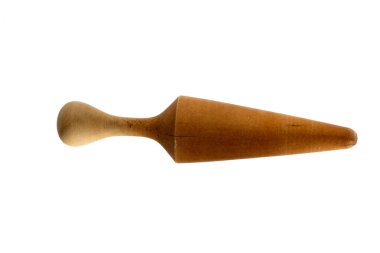 Beyaz Arkaplanda Antika Ahşap Pestle