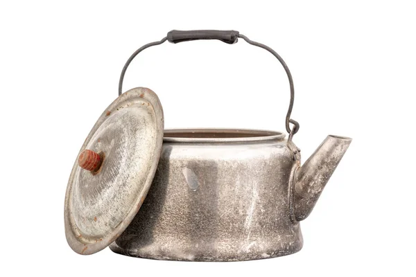 Chaleira Chá Alumínio Antigo — Fotografia de Stock