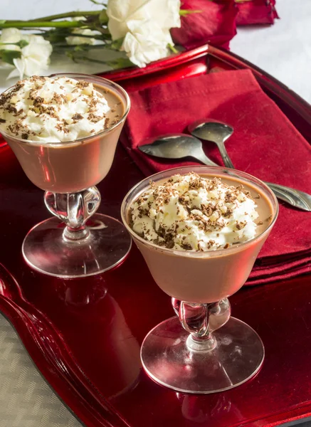 Choklad pannacotta — Stockfoto