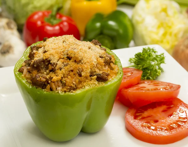 Beef and rice stuffed pepper — Stock Photo, Image