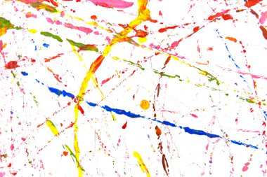 Renkli boya sıçrama, beyaz arka plan üzerinde izole