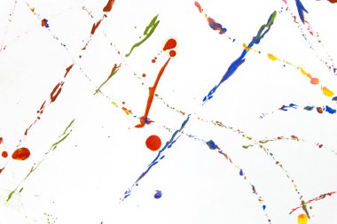 Renkli boya sıçrama, beyaz arka plan üzerinde izole