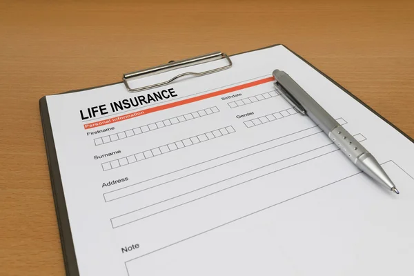 生命保险申请表 — 图库照片