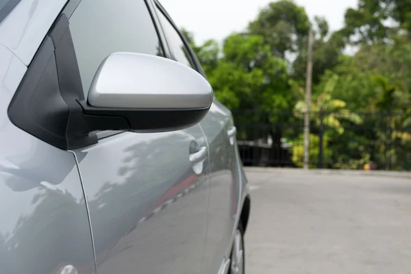 Wing mirror of car. Stock Photo