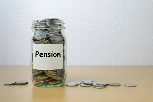 Money saving for Pension in the glass bottle — Stock Photo, Image