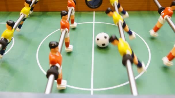 Detail of a table soccer game — Stock Video