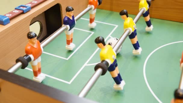 Detail of a table soccer game — Stock Video