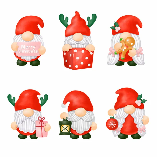 Suluboya Cüceler Noel Clipart, dijital resim