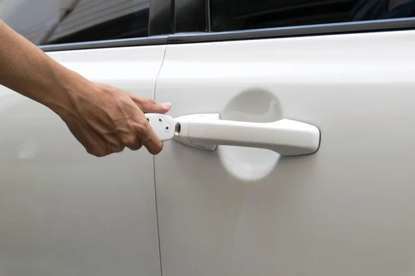 Open car door with white key — Stock Photo, Image