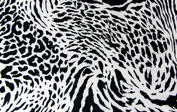 Textura de tecido de impressão zebra listrada e leopardo para fundo — Fotografia de Stock