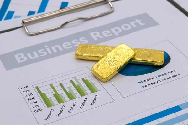 Guldtackor på affärsrapport — Stockfoto