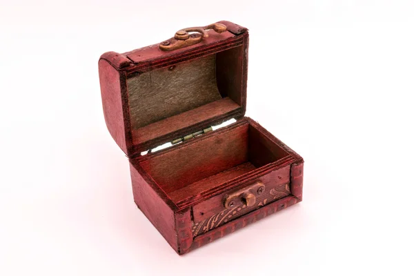 Old wooden chest with golden coins Stock Picture