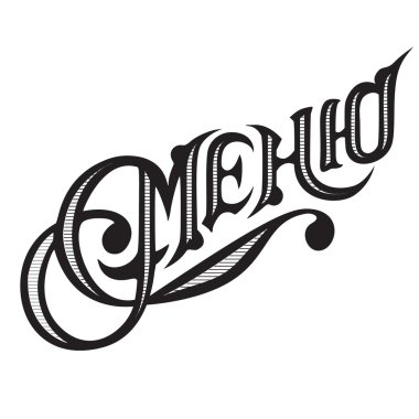 Handwritten calligraphic vintage signboard for nice and tasty cafe design. The vector of Menu's title and the inscription is: 'Menu'