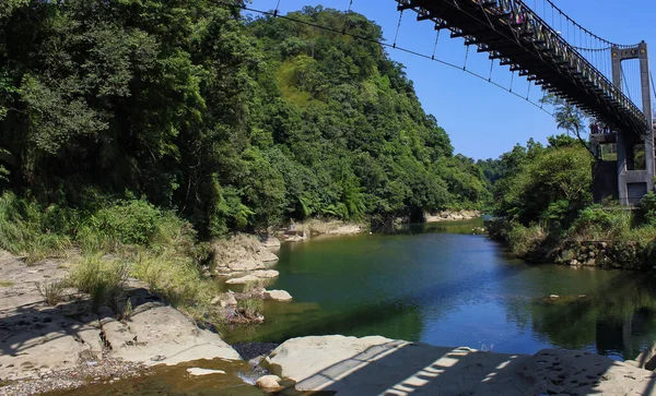 Shifen Paisagem Paraíso Ponte Suspensa — Fotografia de Stock