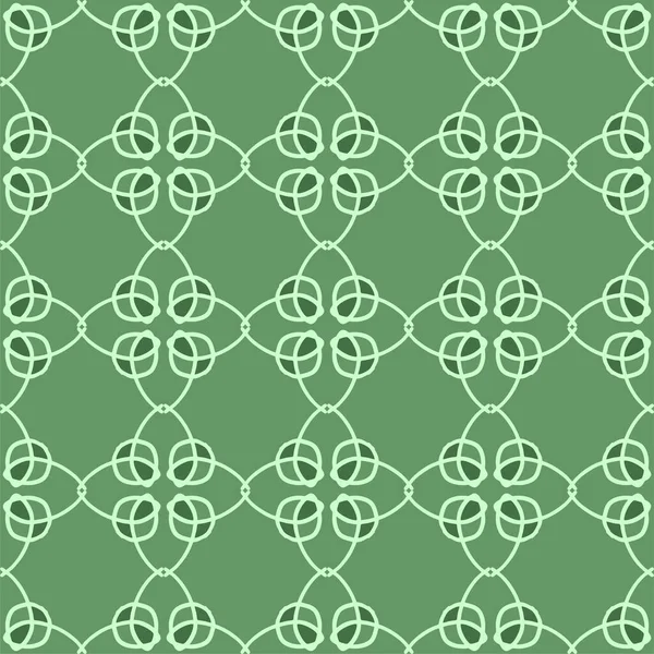 緑のオリーブ色のヴィンテージ花のインテリアシームレスフラットデザインの背景 — ストックベクタ