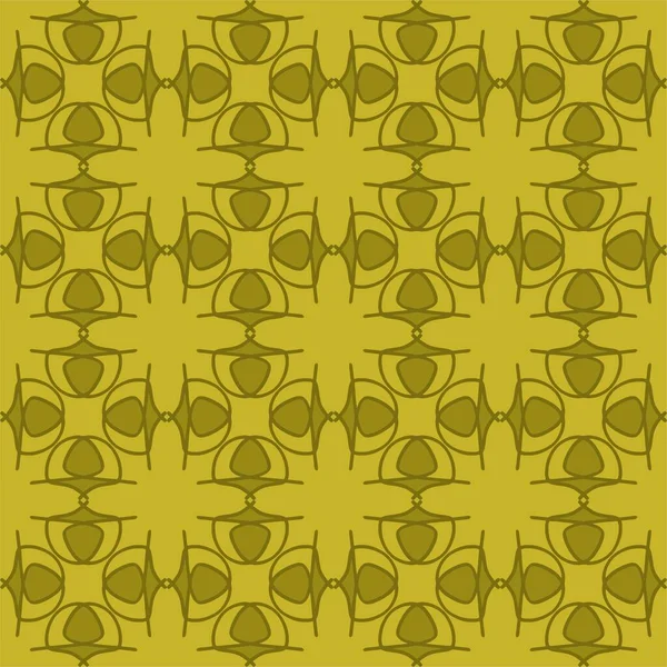 Crema Amarillo Claro Oro Brillante Vintage Floral Interior Sin Costuras — Vector de stock