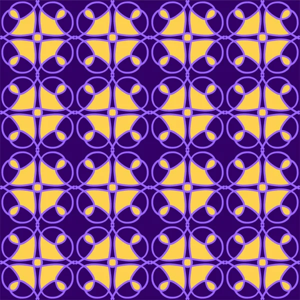 Jaune Violet Magenta Violet Lavande Mandala Motif Sans Couture Floral — Image vectorielle