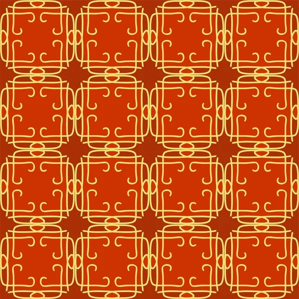 黄色红色曼陀罗花创意无缝设计背景 — 图库矢量图片