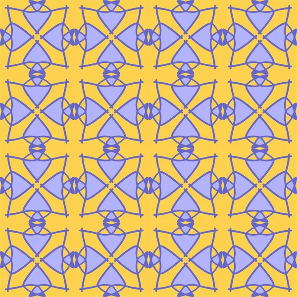 Gul Lila Magenta Violett Lavendel Mandala Sömlös Mönster Blommig Blomma — Stock vektor