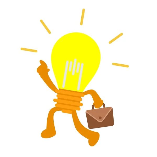 Λάμπα Φως Ιδέα Εργαζόμενος Επιχείρηση Κινουμένων Σχεδίων Doodle Επίπεδη Σχεδίαση — Διανυσματικό Αρχείο