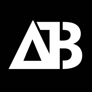 Harf A ve B Modern Logo simgesi düz tasarım