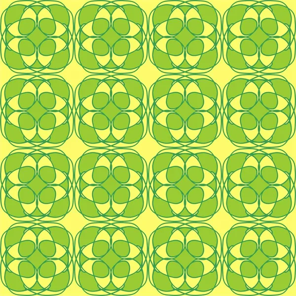 Gelb Licht Sonnig Grün Minze Olivenwald Mandala Nahtlose Muster Blumen — Stockvektor