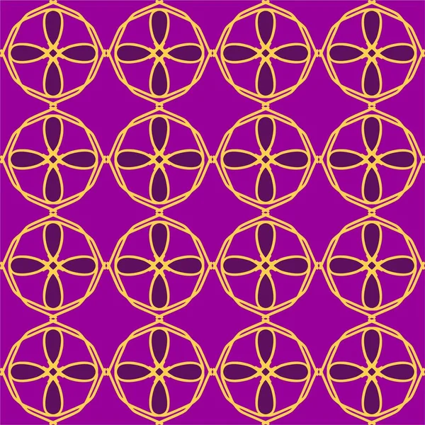 Gul Lila Magenta Violett Lavendel Mandala Sömlös Mönster Blommig Blomma — Stock vektor