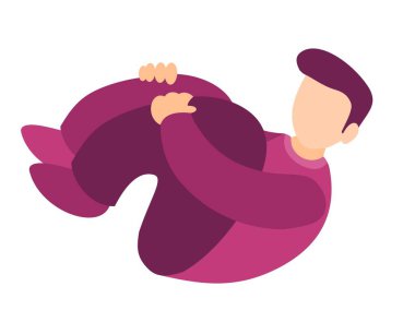 Genç adam intihar karikatürü karalama vektör çizimi için stresli bir karar