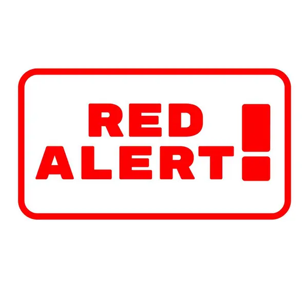 Rojo Signo Alerta Etiqueta Punto Plantilla Elemento Concepto Vector Ilustración — Vector de stock