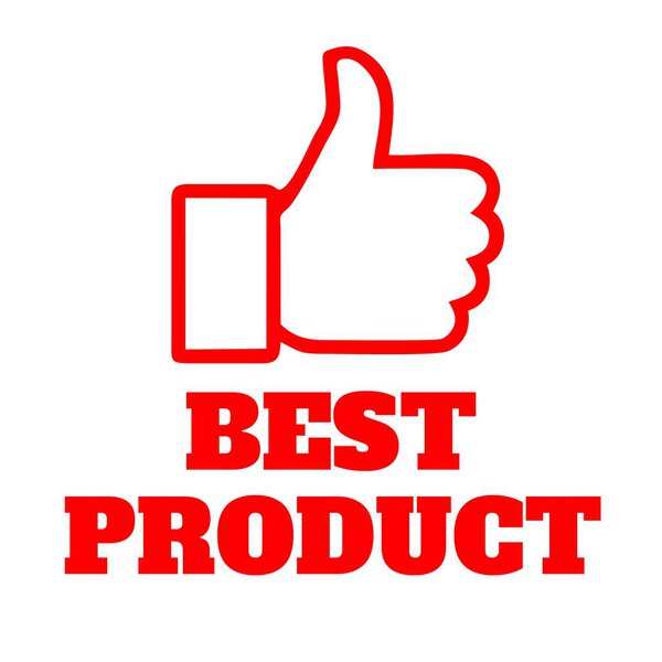 Red best with thumb up recommended design vector illustration tag